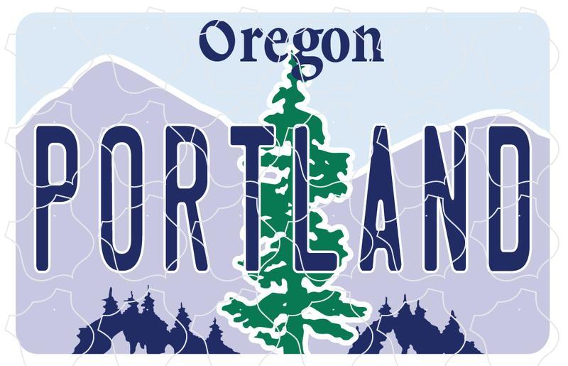 Portland on Oregon License Plate