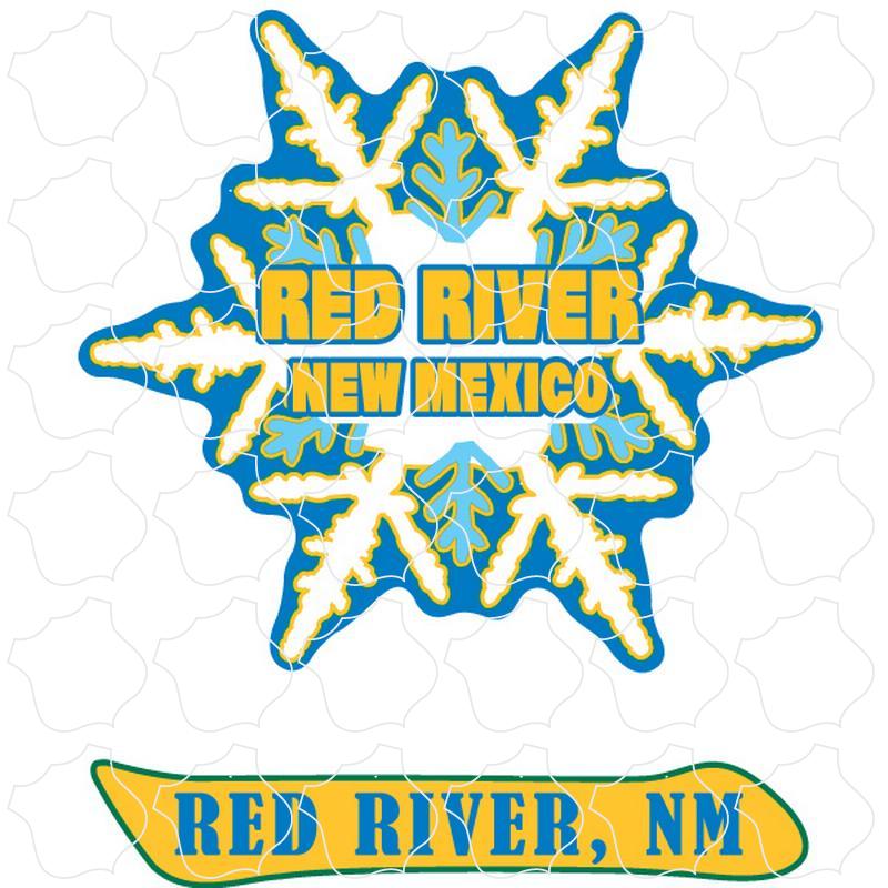 Red River, New Mexico Snowflakes Blue & Yellow