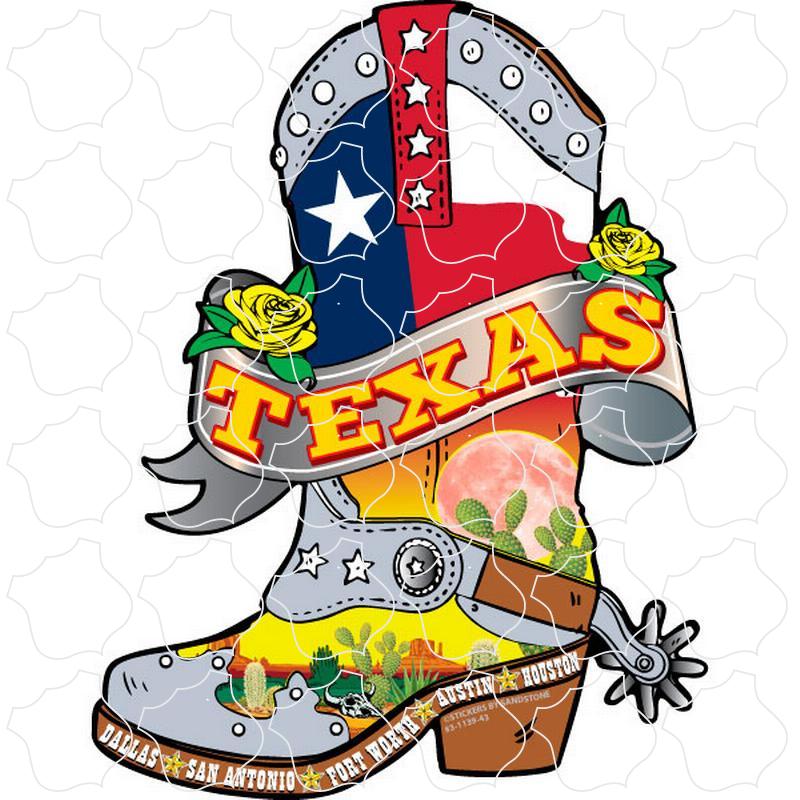 Texas Flag Cowboy Boot