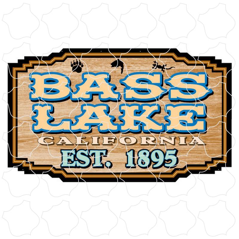 Bass Lake, CA Wood Icon Sign