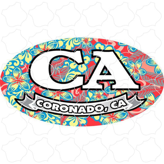 Coronado, CA Floral Filled Euro Oval