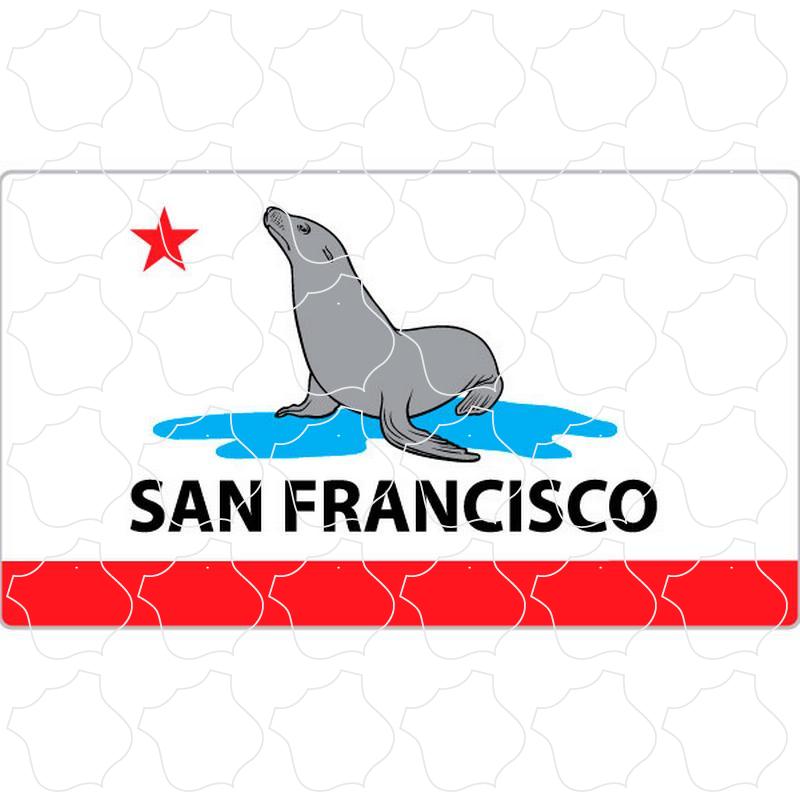 San Francisco Sea Lion California Flag