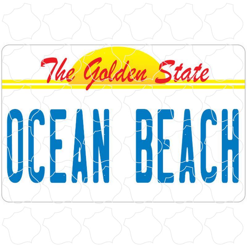 Ocean Beach, CA Golden State License Plate