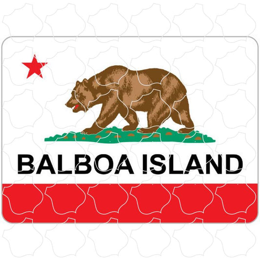 Balboa Island, CA California Flag