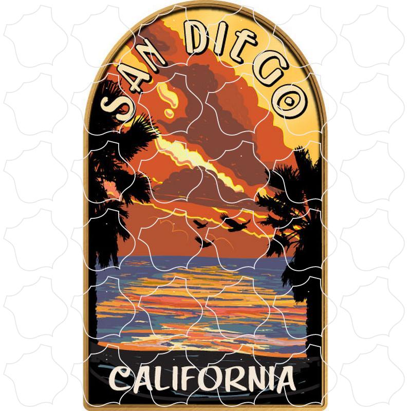 San Diego, California Retro Sunset