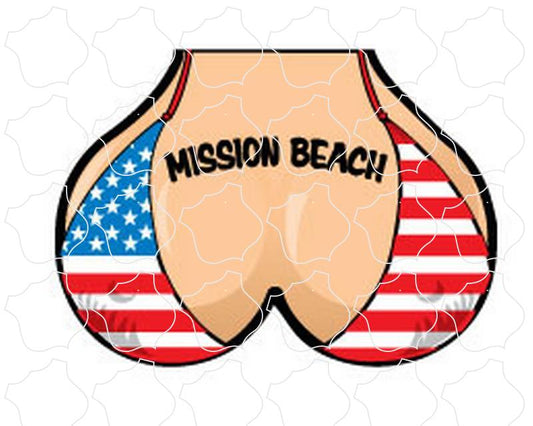 Mission Beach Flag Bikini Top Boobs