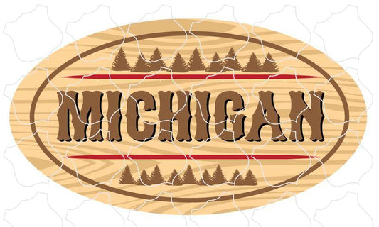 MICHIGAN WOOD OVAL SIGN Michigan Wood aoval Sign MSS98