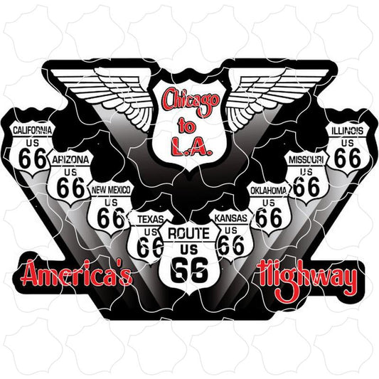 Rte 66 10 Shields Wings .