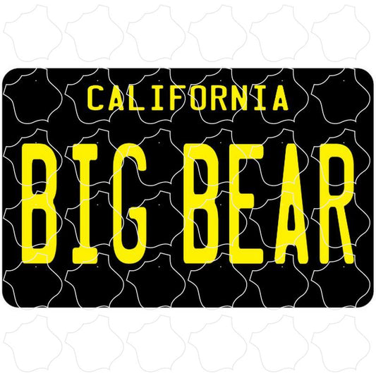 Big Bear California Black License Plate