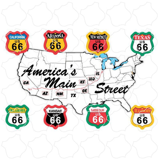 Route 66 Shield Map