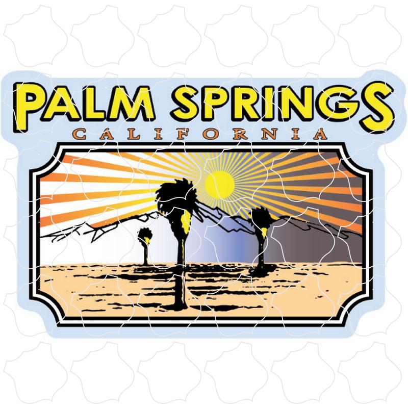 Palm Springs, California Stylized Mountains & Palms