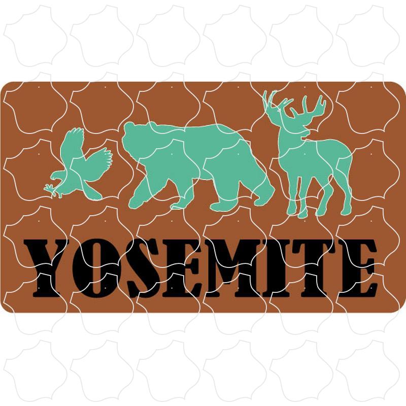 Yosemite, CA Eagle, Bear, Deer Rectangle