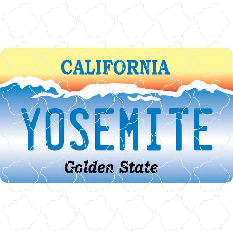 Yosemite, CA Snowy Mountain License Plate