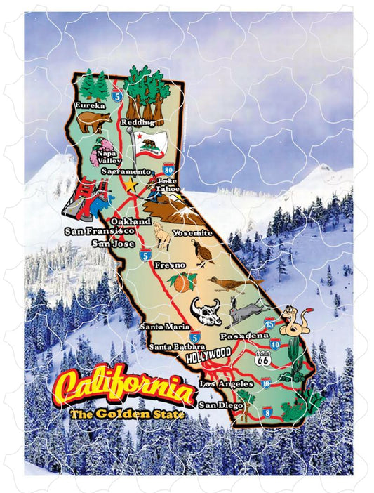 CA Map Vert Winter Mountain Background California Map Vert Mountain Background