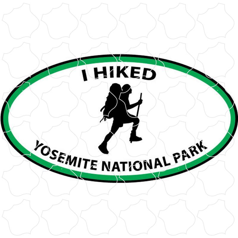 Yosemite, CA Hiker Silhouette Oval