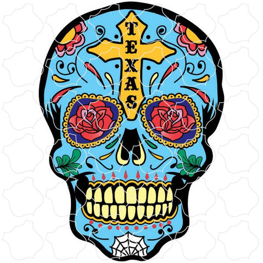 Texas Blue Sugar Skull