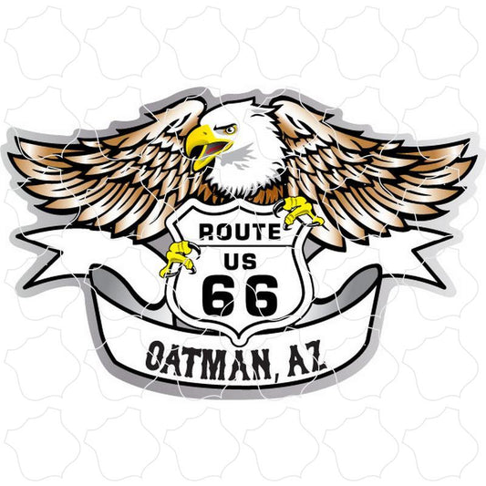 Oatman, AZ Eagle Holding Route 66 Shield