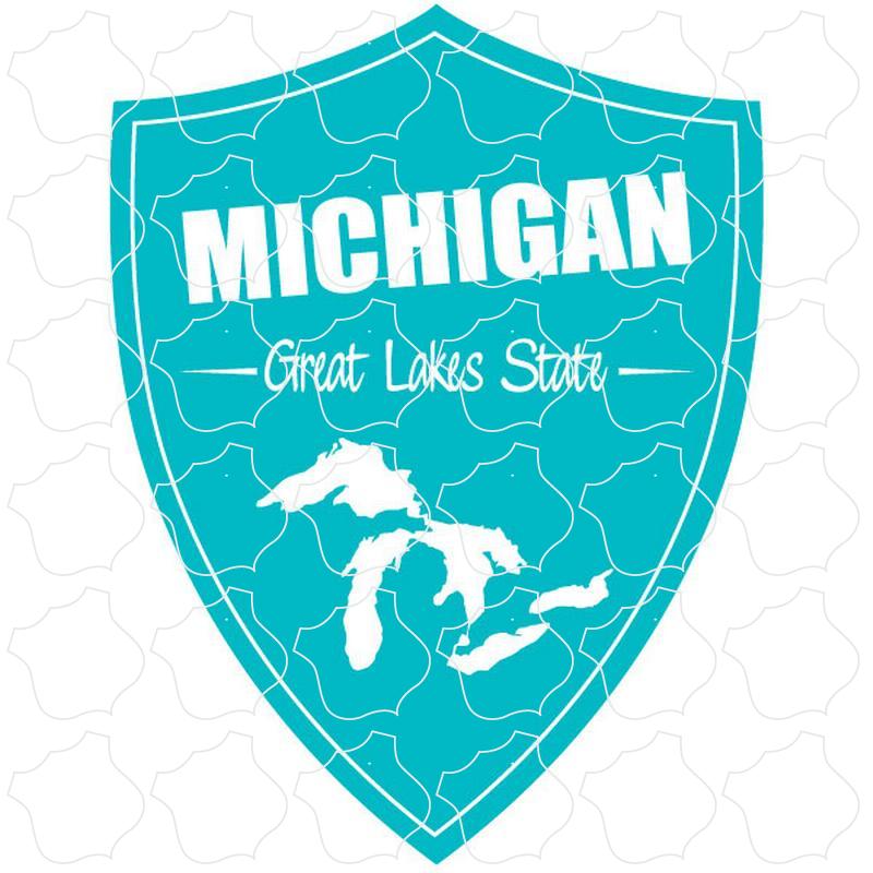 Teal Vert Shield Great Lakes Michigan Teal Vert Shield Great Lakes