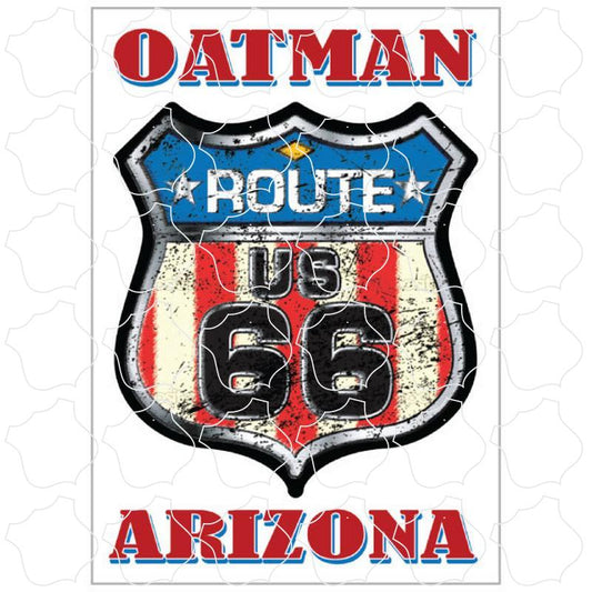 Oatman, Arizona Route 66 Flag Shield