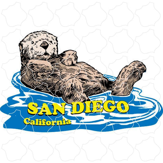 San Diego, California Sea Otter Floating