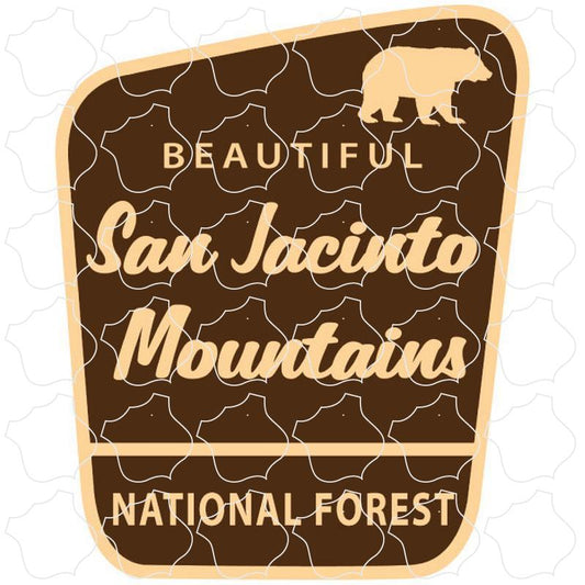 San Jacinto Mountains, CA Brown Angled Park Sign