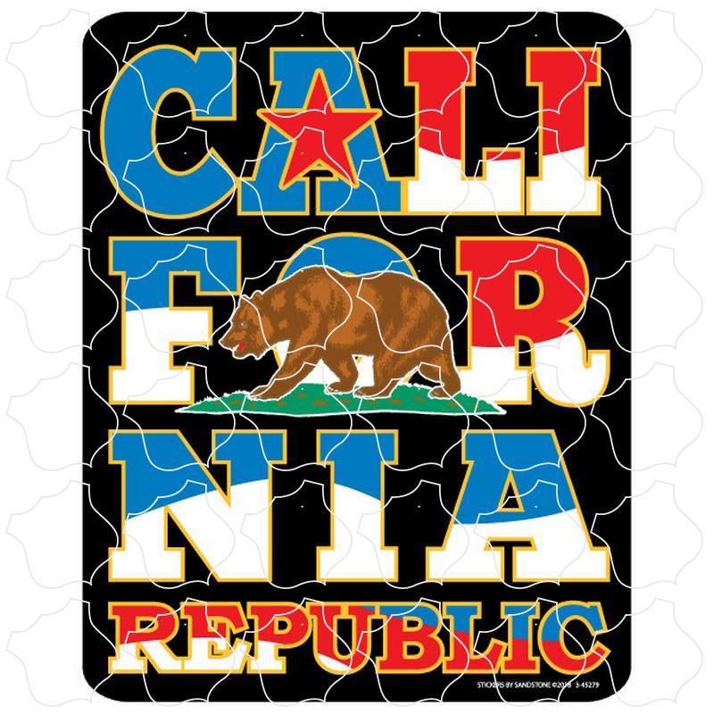 California Red White Blue Wrap Around Letters