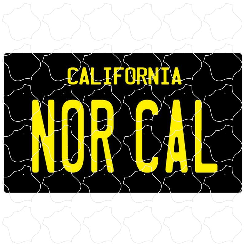 Northern California Black License Plate