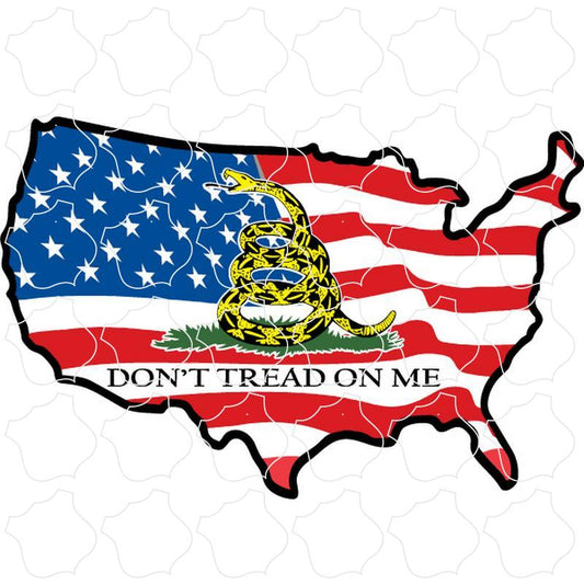 Don't Tread On Me Flag Map