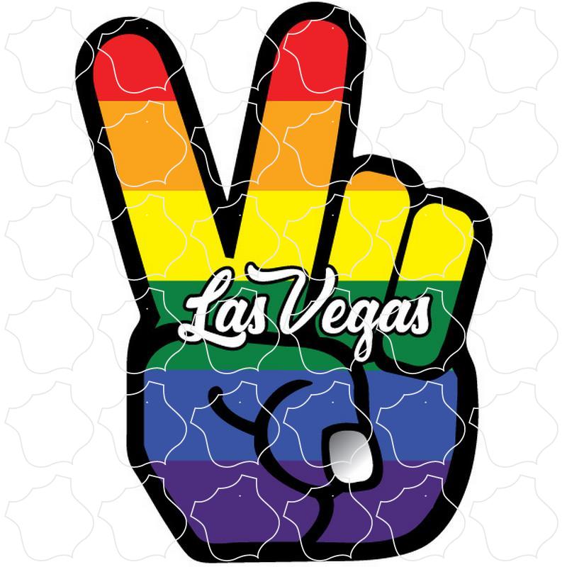 Las Vegas, NV Rainbow Peace Fingers