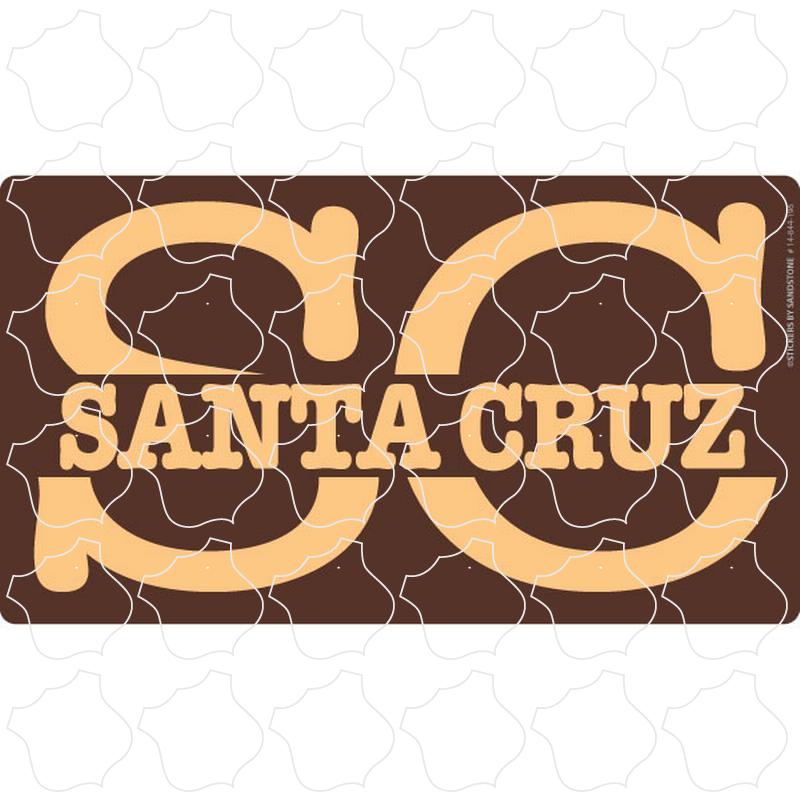 Santa Cruz, CA SC Brown City Initials Rectangle