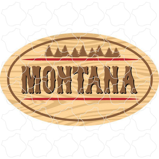 Wood Grain Oval Montana Wood Grain Oval