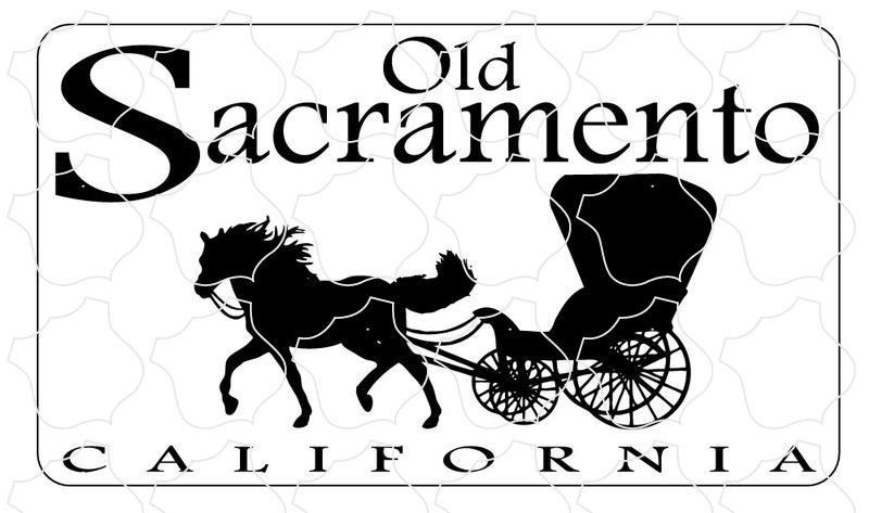 Old Sacramento Horse and Buggy Silhouette