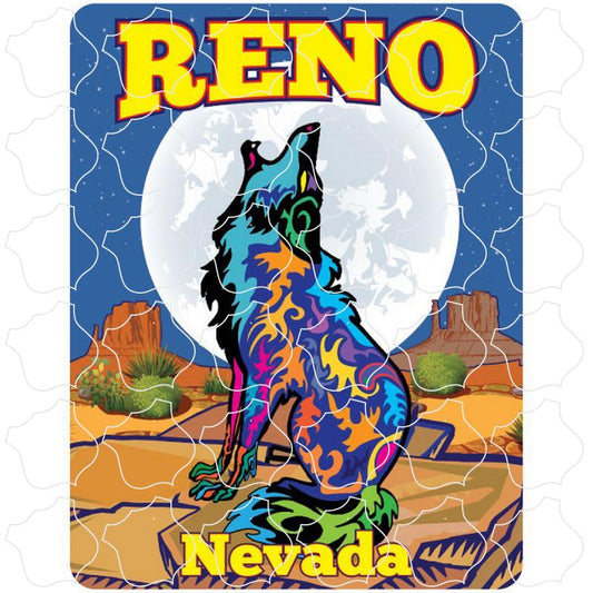 Reno, Nevada Colorful Howling Coyote