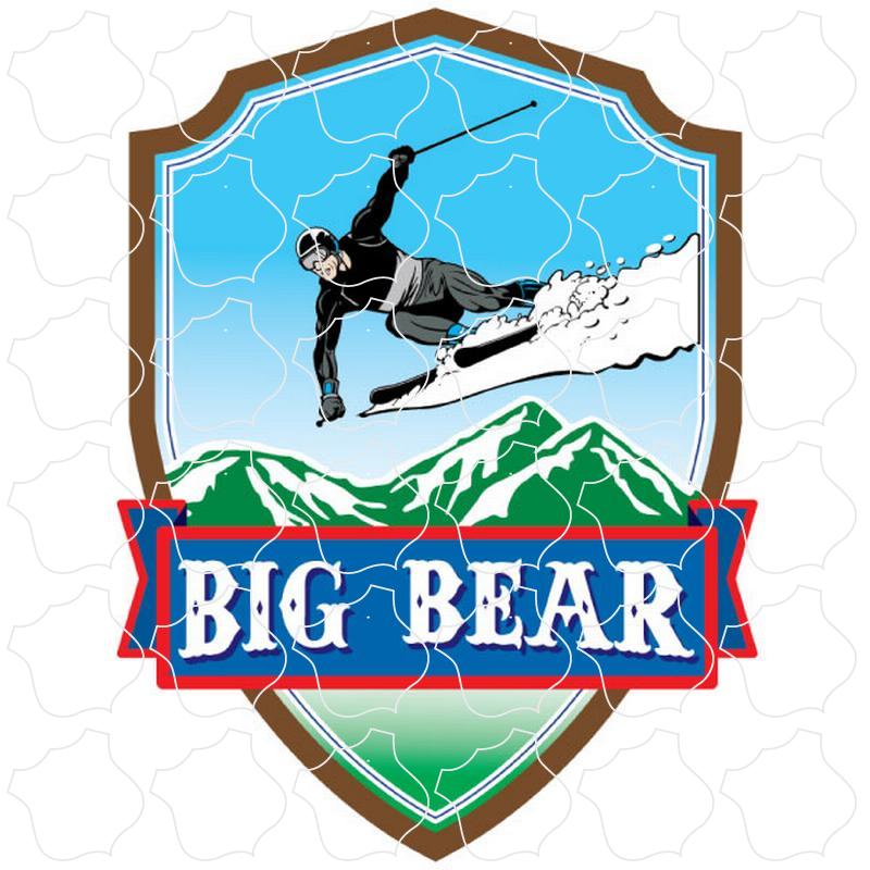 Big Bear, CA Skier Banner Shield