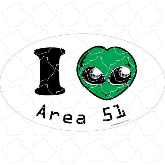 Area 51 Alien Heart Oval