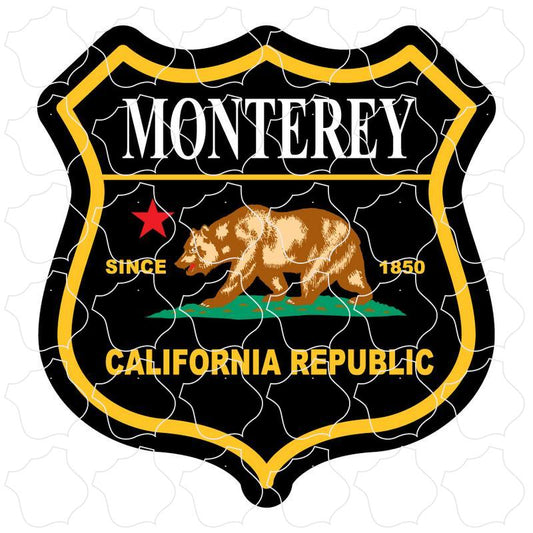 Black & Gold California Republic Shield Monterey, CA Black & Gold California Republic Shield