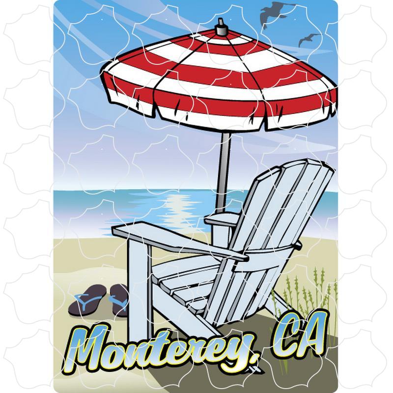 Umbrella Beach Chair Scene Monterey, CA Umbrella Beach Chair Scene