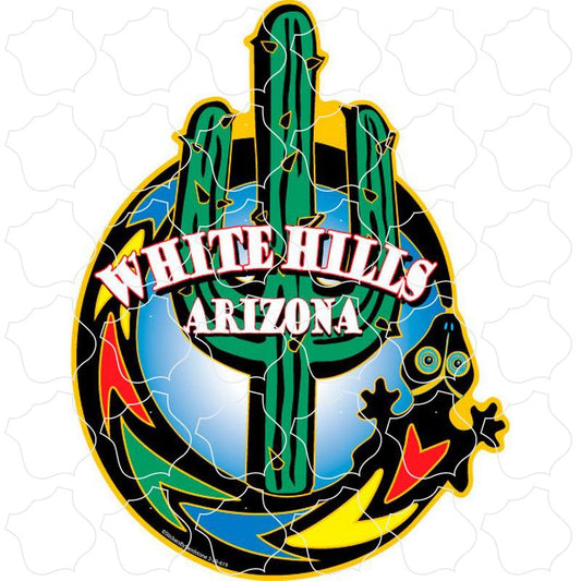 White Hills, AZ Cactus Arrow Graphic