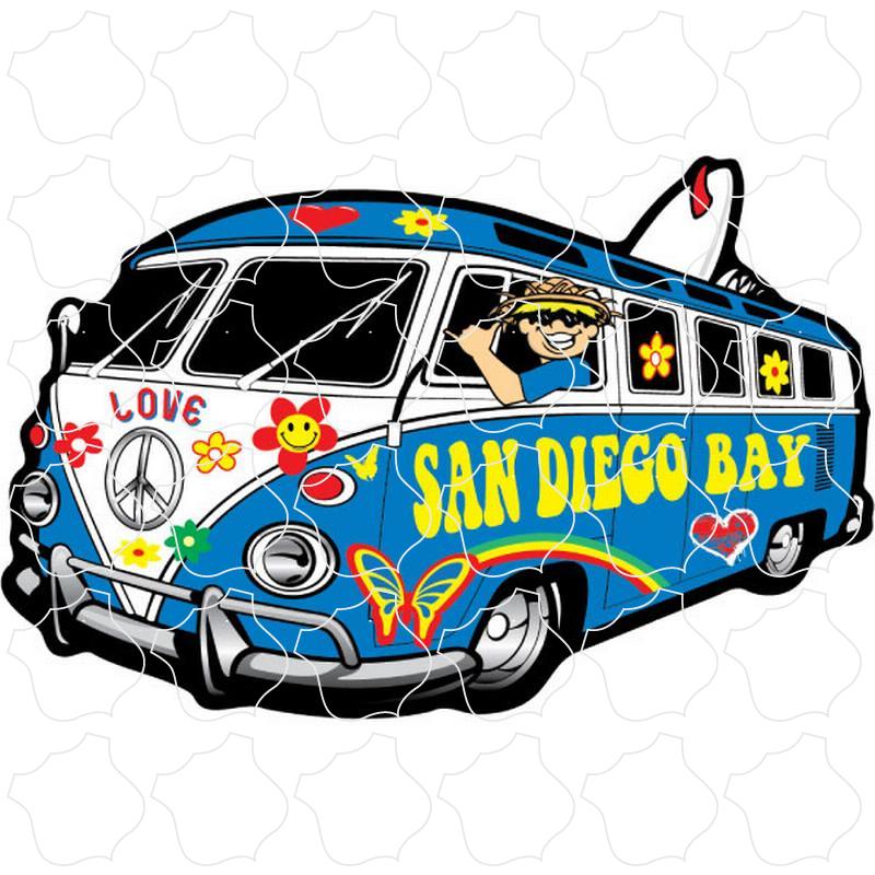 Hippie Surfboard Bus San Diego Bay, CA Hippie Surfboard Bus