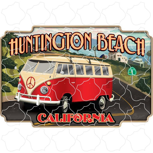 Huntington Beach, CA Vintage Bus On PCH