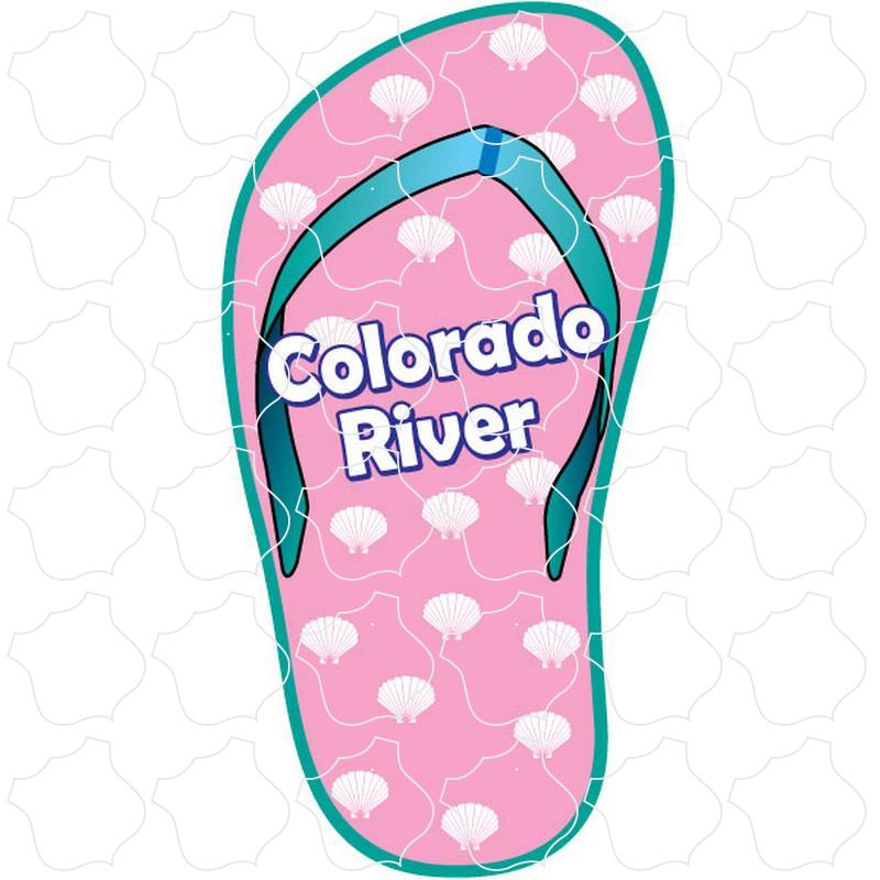 Pink Flip Flop With Shell Print Colorado River Pink Flip Flop With Shell Print