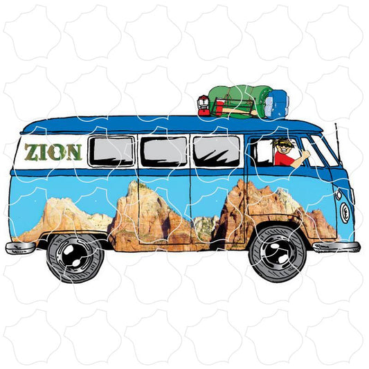 Zion Bus Mountain Side View