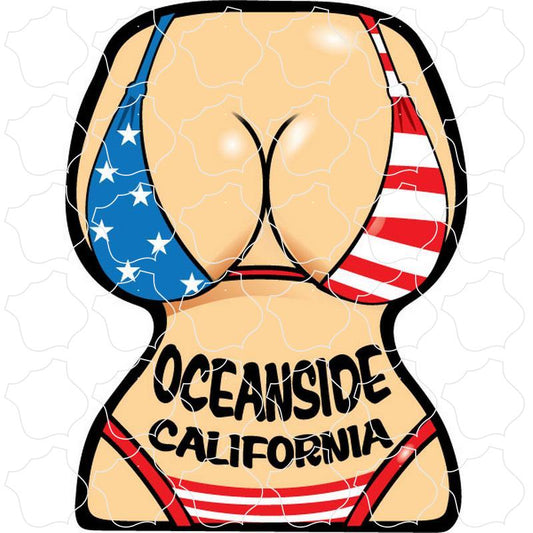 Oceanside, CA Flag Bikini Front Torso