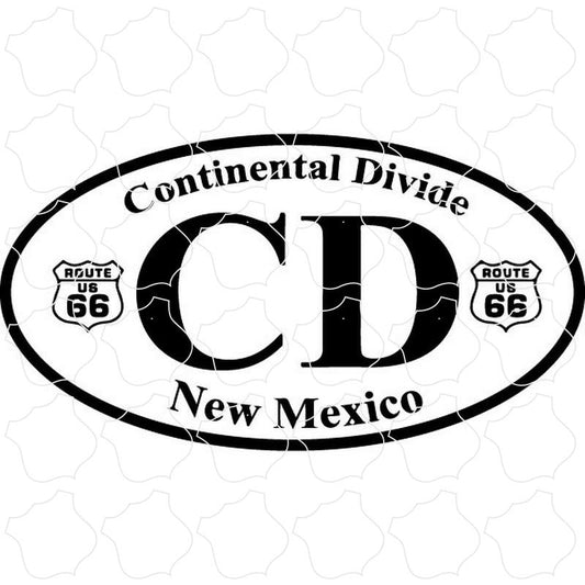 Continental Divide Double Route 66 Shield Euro Oval