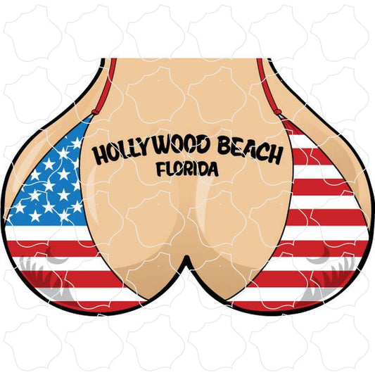 Hollywood Beach Florida USA Flag Bikini Top