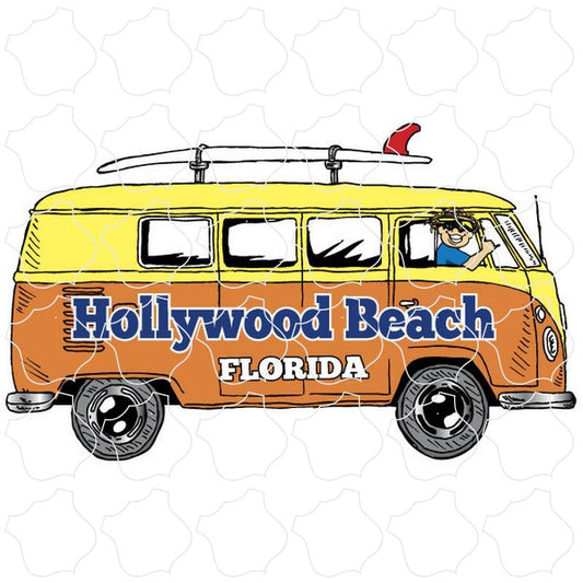 Hollywood Beach, Florida Bus Side View Surfboard