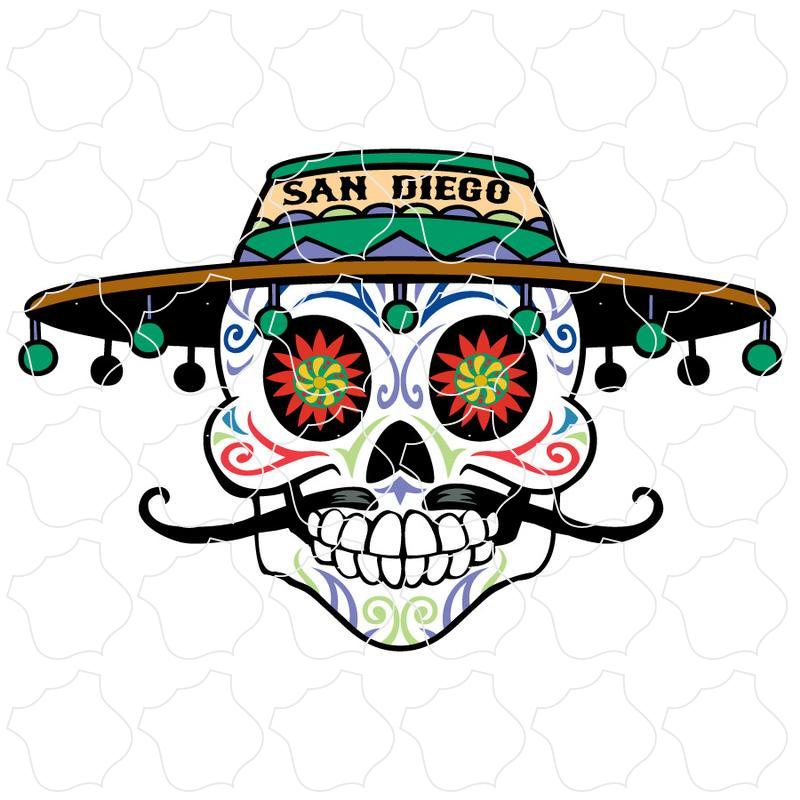 San Diego CA Tassel Hat Sugar Skull