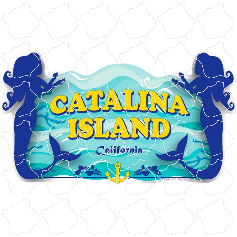 Catalina Island, CA Mermaid Silhouette Border