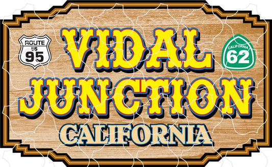 Vidal Junction California Wood Sign