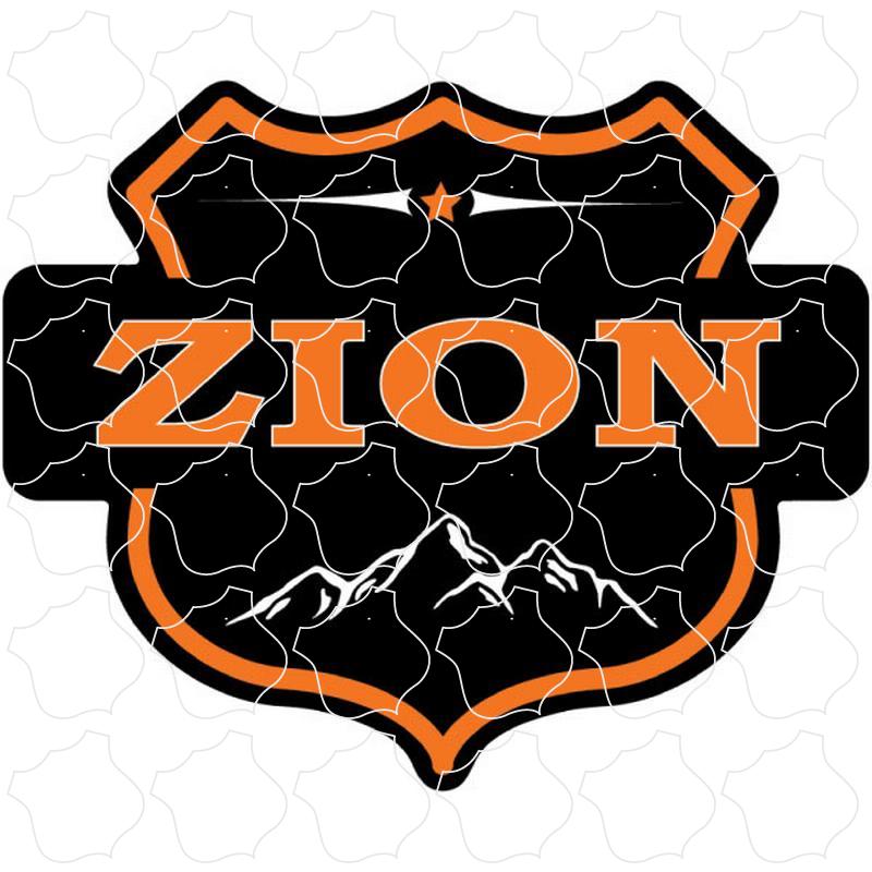 Black Orange Shield Zion Black & Orange Shield